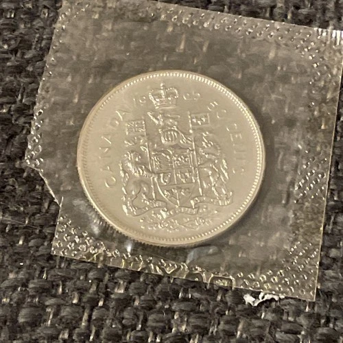 1965 Canada  Half Dollar  Coin, In Original Cello From Mint Set