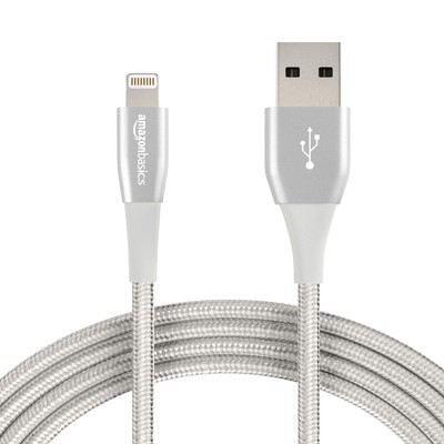 Amazon Basic Braided USB-A to Apple Connector 10 Foot 12 Pack Silver