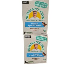 Newman's Own Organics Special Blend Coffee K-Cups 24 Box 2Pk 48 Pods Medium Rst