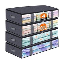 TasticTotes Under Bed Storage Containers, 4 Pack Blanket Storag... USA Fast Ship