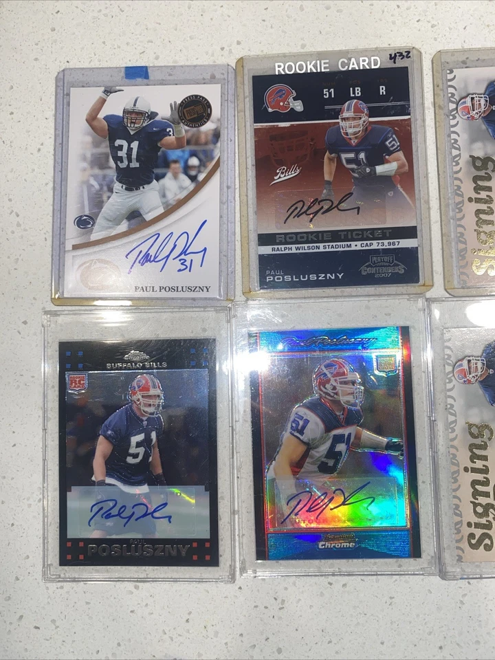 Enormes tarjetas de novato 2007 automáticas/numeradas Paul Posluszny Penn State Nittany Lions Foto 2 de 4