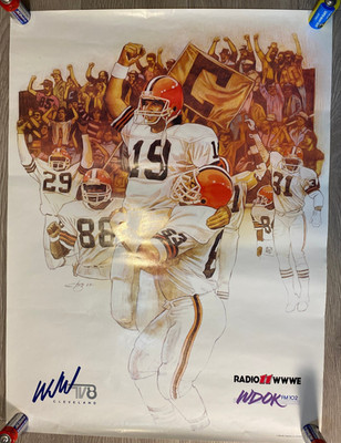 vintage original 1987 Bernie Kosar Cleveland Browns NFL Football Poster 24 x 18