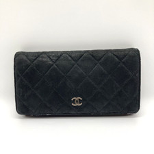 Chanel Matelasse Leather Black Bifold Wallet ...