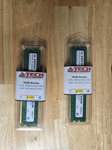 A-TECH DDR3L 32GB Kit (2X16Gb) 2Rx8 PC3L-12800 240 Pin Non ECC