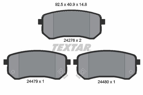Textar Bremsbelagsatz, Scheibenbremse 2427601 FüR Hyundai Kia-image