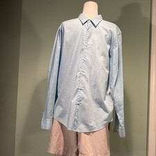 Hugo Boss Mens Aqua Blue Long Sleeve Button Up Shirt XL Slim Fit