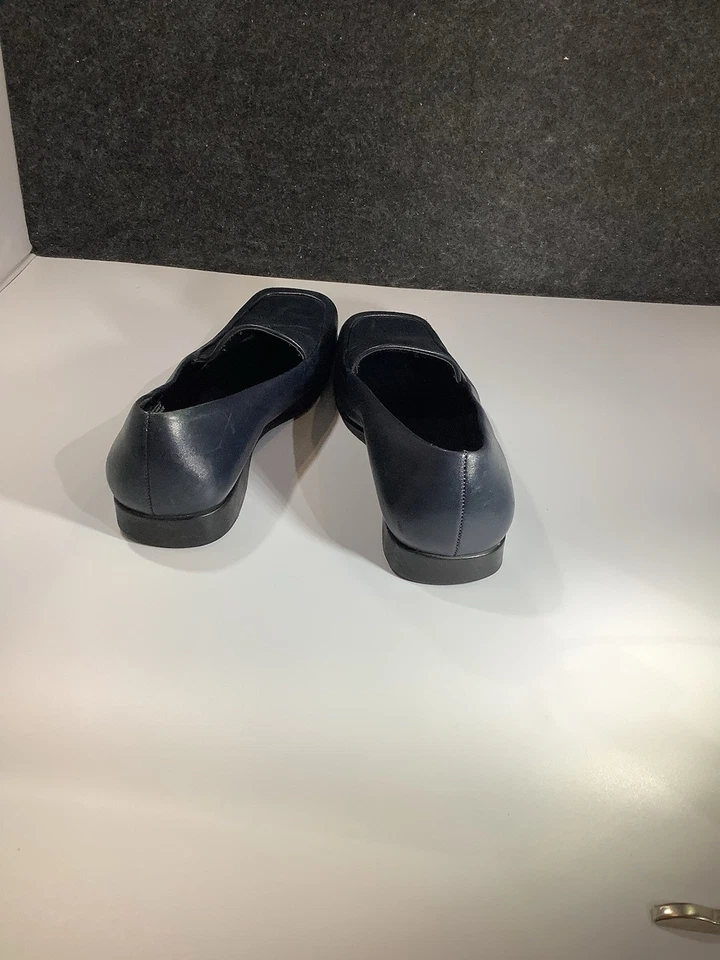 Naturalizer Shoes Womens 8.5M Loafers Navy Leather Slip On Casual Block - Image 4 of 4