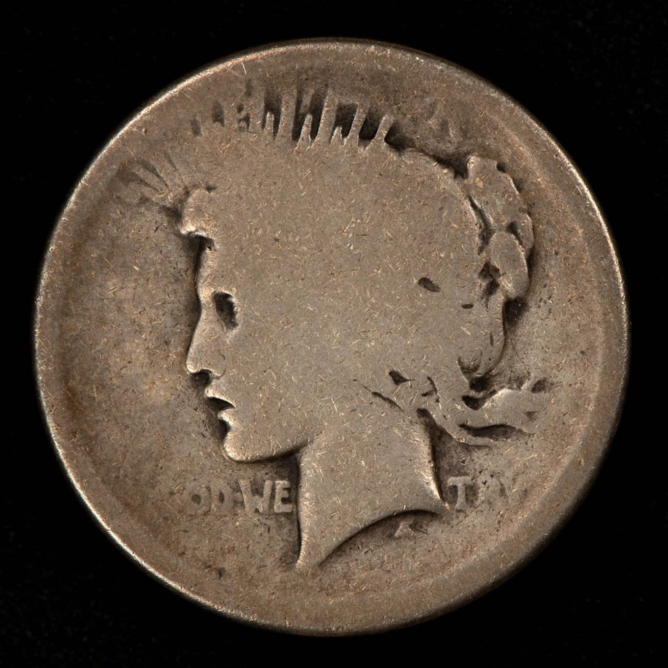 1921 $1 Silver Peace Dollar Lowball Poor Candidate -High Relief Key Date - B5382 - Image 3 of 4