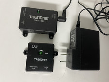 Lot of 2 Trendnet TPE-113GI/A Gigabit PoE Injectors and 1 Adapter BN7-117