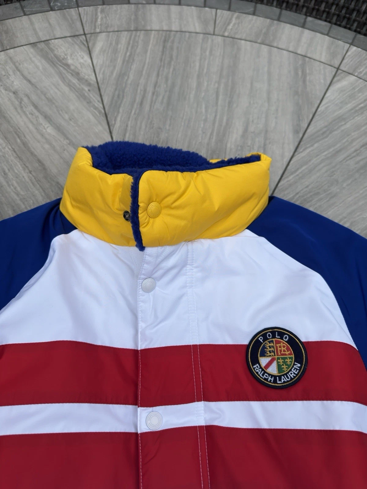 Polo Ralph Lauren Sun Valley Colorblock Sherpa Full Zip Puffer Jacket M - product detail image 5