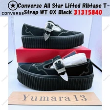 Converse All Star Lifted Ribtape T-Strap WT OX Black 31315840 Men's Size