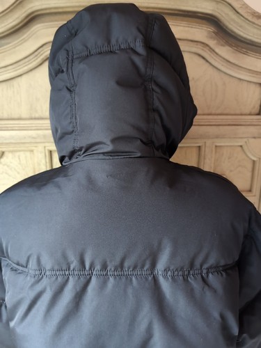 HOLLISTER FAUX FUR LINED PUFFER JACKET WITH HOOD BLACK ON BLACK SIZE XS SOLD OUT - Picture 7 of 12