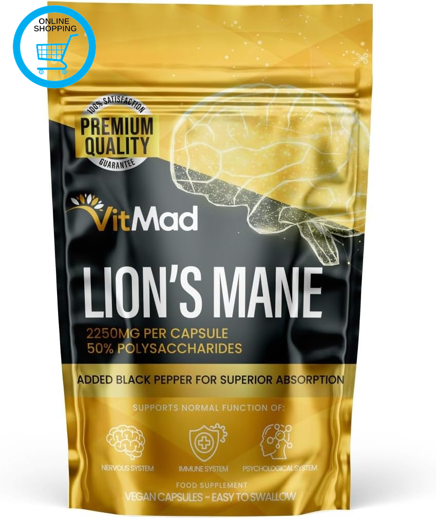 Lions Mane Supplement 2250Mg per Capsule - 1 a Day - 50% Polysaccharides (60)