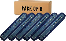 Heavy-Duty Industrial Closed-Loop Dust Mops - 6 Pack Blue - 60 Inch