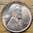 1945  Lincoln Wheat One Cent 1c Coin Red BU #AA553