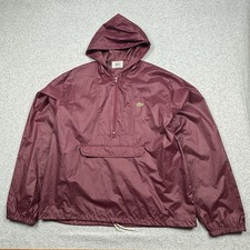VTG 80's IZOD Lacoste Windbreaker Jacket Large Packable Maroon Sporty Preppy EUC