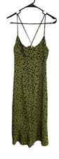 Express Floral Midi Dress Green Yellow Size 11/12 Sleeveless Sundress Boho Chic