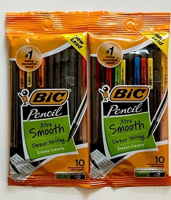 BIC Xtra-Smooth Mechanical Pencils With Erasers, Medium Point (0.7mm), 20 Count