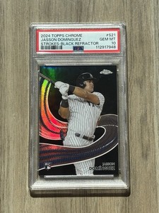 2024 Topps Chrome Jasson Dominguez Strokes Black Refractor 10/10 PSA 10