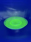 Vintage Green Uranium Sandwich 12” Plate  Roulette Anchor Hocking 365 UV