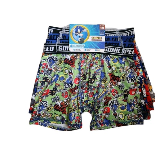 Sonic The Hedgehog 4-Pack Boys Athletic Boxer Briefs Size 10 - Picture 3 of 3