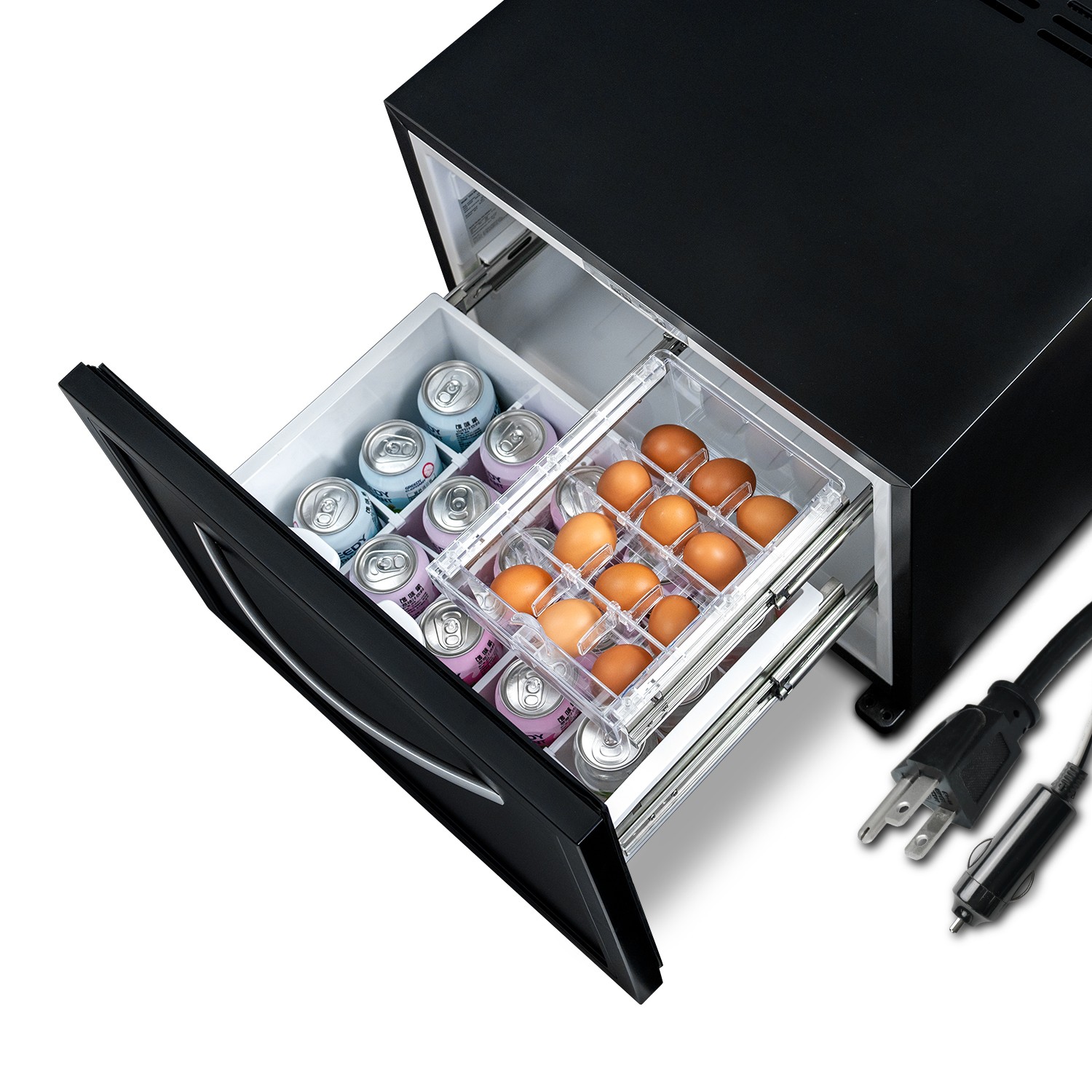 Smad 12V/110V Energy Efficient 1.7 Cu Ft Absorption Drawer Fridge Silent Cooling