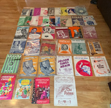 Huge Vintage Sheet Music Lot 39 Mid Century Piano Vocal Songs Color Covers