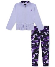 Under Amour Toddler Girls 2-Pc. Full-Zip Sweatshirt Leggings- Purple multi- 2T