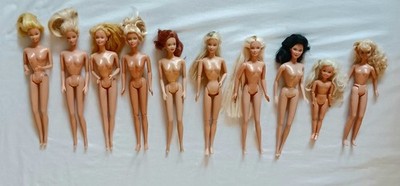 Vintage Lot of 10 Nude Mattel Superstar TNT Era 1990s Barbie Skipper Dolls