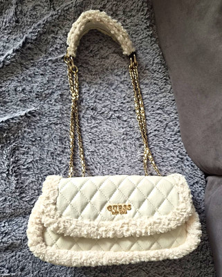 GUESS Damen Handtasche Cremeweiß/Beige Umhängetasche Abendtasche
