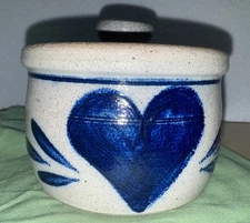 Vintage Pottery Crock With Lid, Gorgeous! Rowe Pottery Works Cambridge Wisconsin