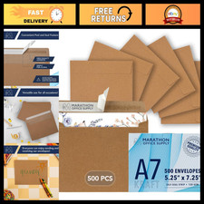 500 Pack Self-Seal Heavyweight 5x7 Invitation Envelopes A7, Brown for Weddings