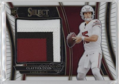 2023 Panini Select Jumbo Rookie Swatches White Prizm 56/75 Clayton Tune RC 13ab