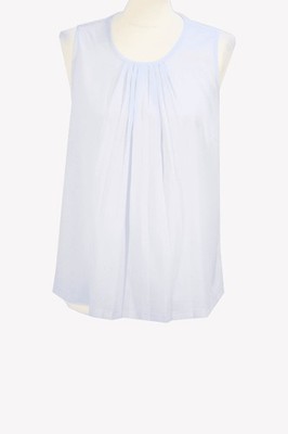 French Connection Damen Oberteil Gr. 38 (M) Blau Bluse Blouse Top Ärmellos