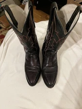 JB Dillon Black/Burgundy Western Cowboy Boots Men's Size 7.5D JBR1005D Mexico
