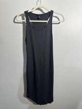 Forever 21 Women's M Black Sleeveless Ribbed Midi Dress Racerback Casual
