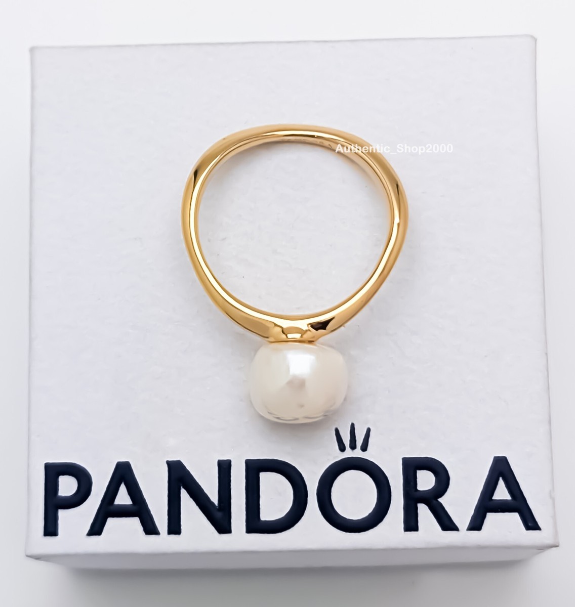 New 100% Authentic PANDORA Essence 14k Gold Plated Baroque Pearl