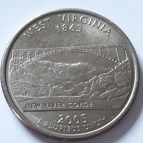 2005 P West Virginia State Quarter Error Obverse Die Chip "B" of Liberty....a44 - Picture 4 of 4