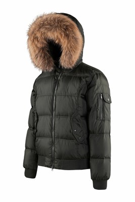 BOMBOOGIE Herren Daunen Bomberjacke Jacke Urban mit Echtfell BOMBOOGIE Herren Daunen Bomberjacke Jacke Urban mit Echtfell