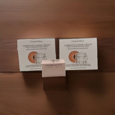 NEW Charlotte Tilbury Charlotte s Magic Cream 7ml / 0.2oz BNIB + 2 Sample Cards