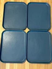 VTG Cambro Camtray Food Tray Set of 4 Fiberglass Blue 14" x 18" Made in USA