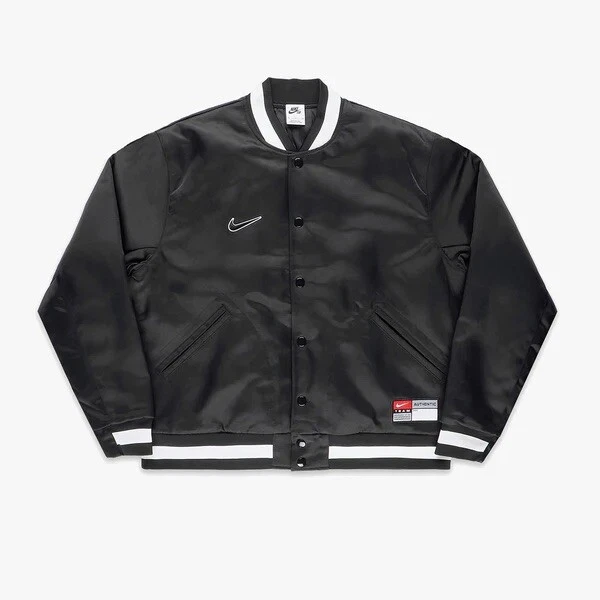 Nike SB x MLB Varsity Skate Jacket Black White Mens Size Large DQ6279-010 New