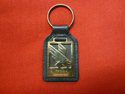 Vintage Winston Cigarettes Leather Keychain Brass Tone Eagle 