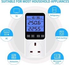 LCD Display Electricity Usage Monitor Power Meter Plug Energy Monitor Watt Meter