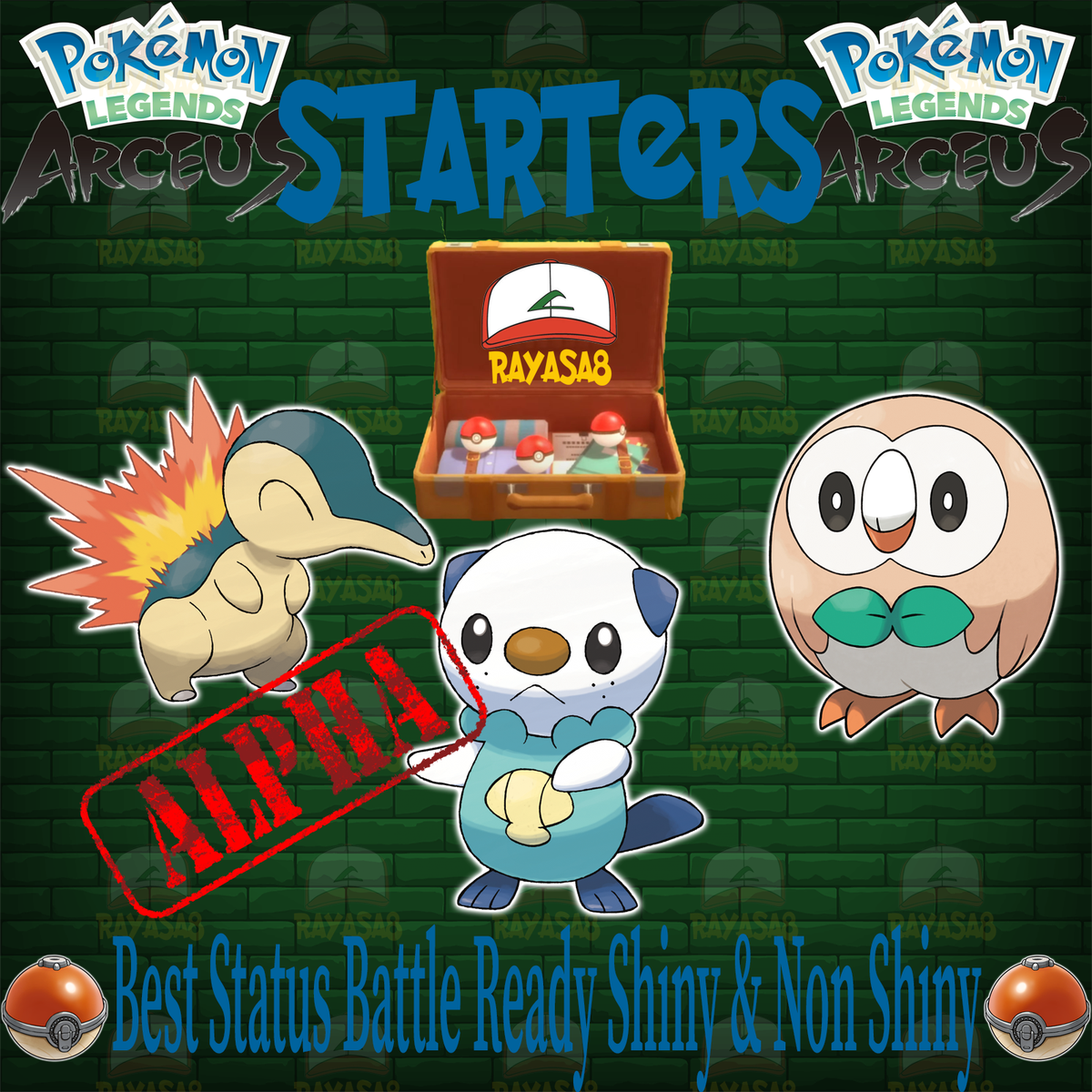 Pokemon Starters Alpha Shiny 6iv and Non Shiny Best Stats Legends
