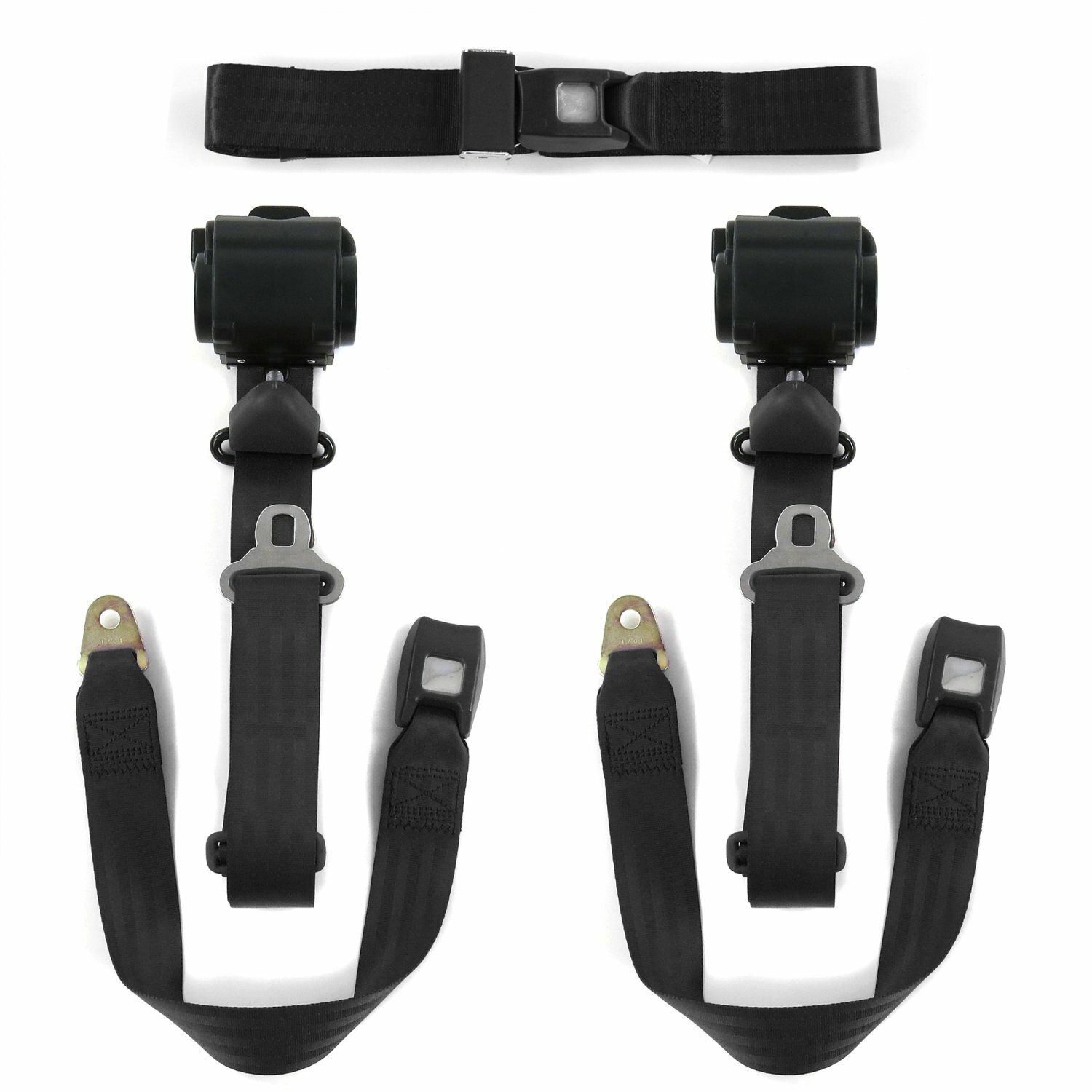 1973 1987 Standard 3pt BK Retractable Bench Seat Belt Kit 3 Belts