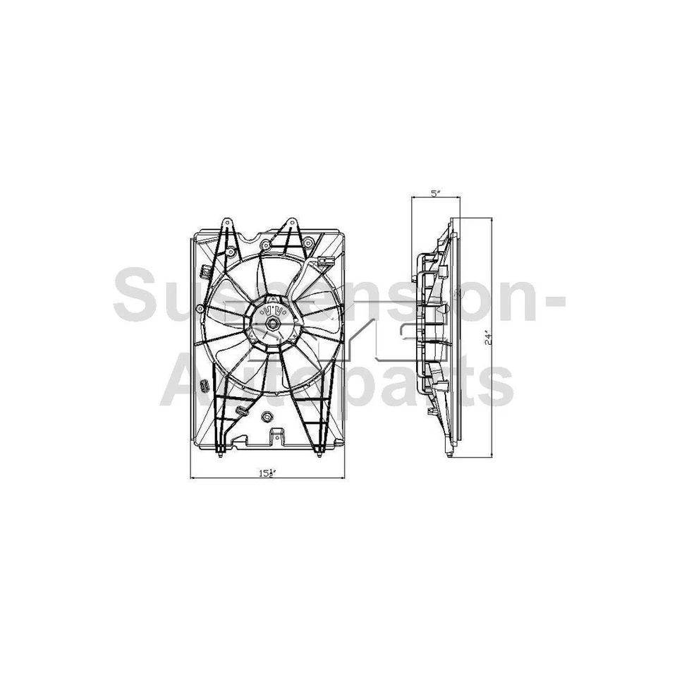 Ventilador de refrigeración del motor TYC para Honda Pilot_SU 2009 2010 2011 2012 2013 2014 2015 Foto 4 de 4