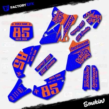 Blue & Orange Smokin Racing Graphics Kit fits 02-14 Yamaha YZ85 YZ 85 Decals