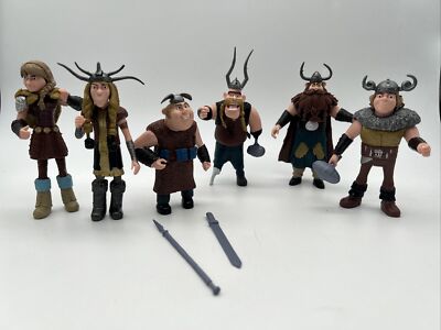 How to Train Your Dragon Action Figure Toy W/Some Accessories - Lot Of 6