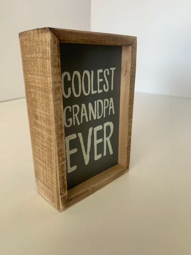 Grandpa Gift - Coolest Grandpa Ever - Wooden Box Sign- Primitives By Kathy - NEW - Picture 3 of 4